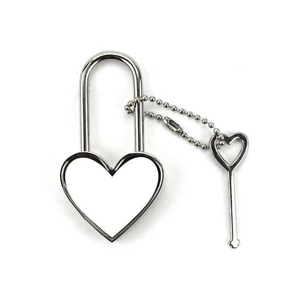 Heart Metal Padlock with Key Printed With Your Photo.