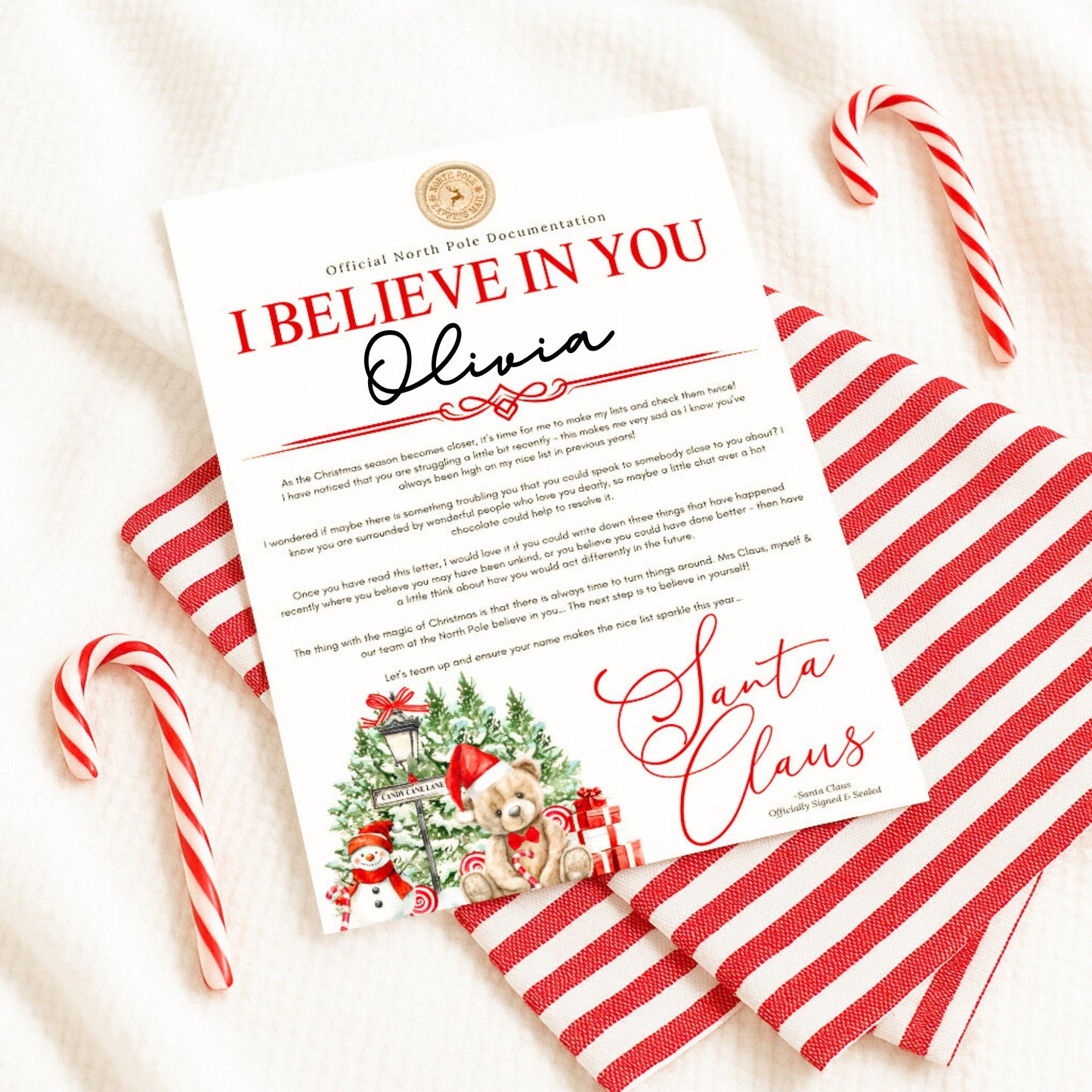 Candy Cane Personalised Christmas Letters - Various Styles