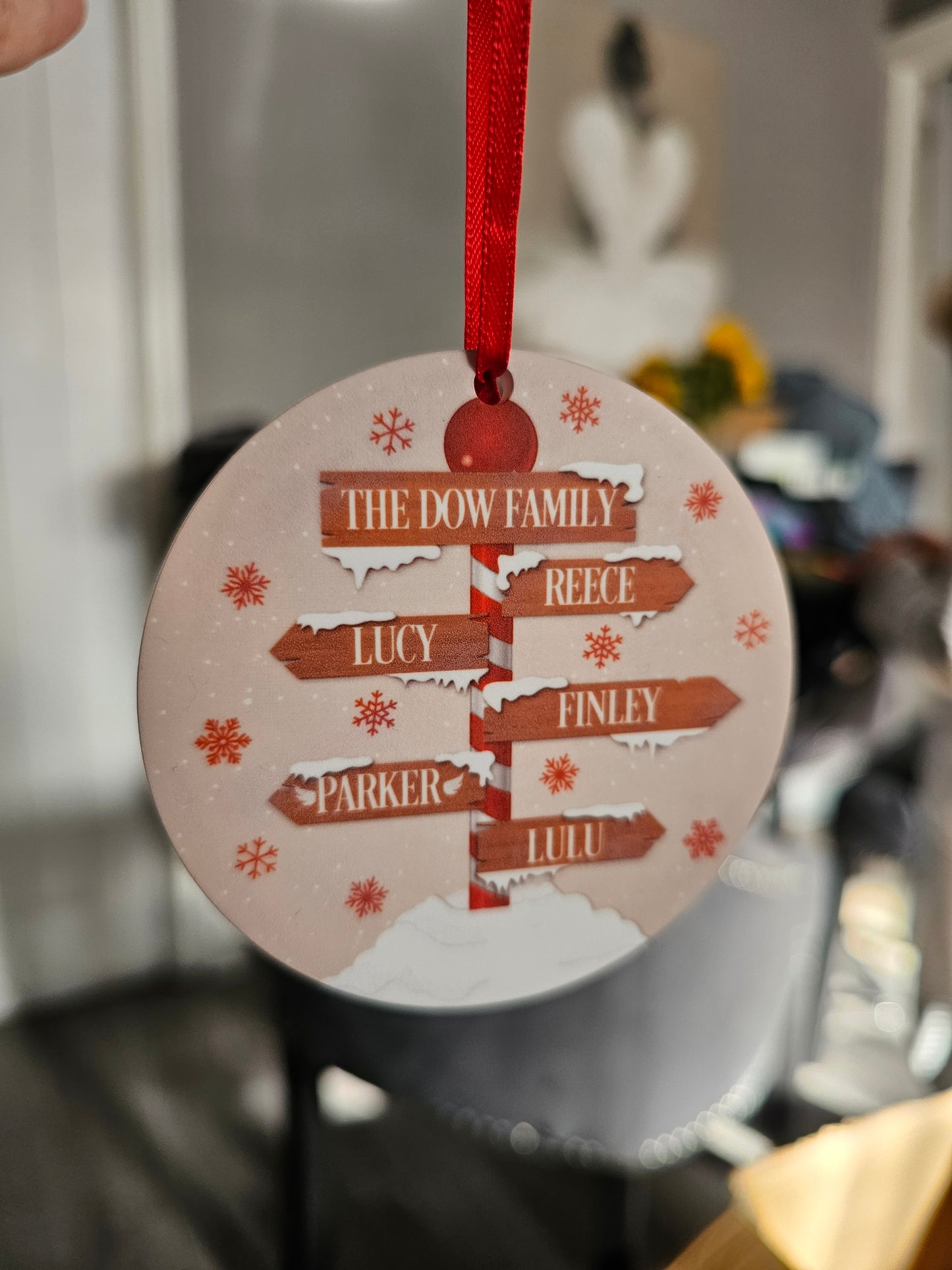 Family names street sign Christmas decoration