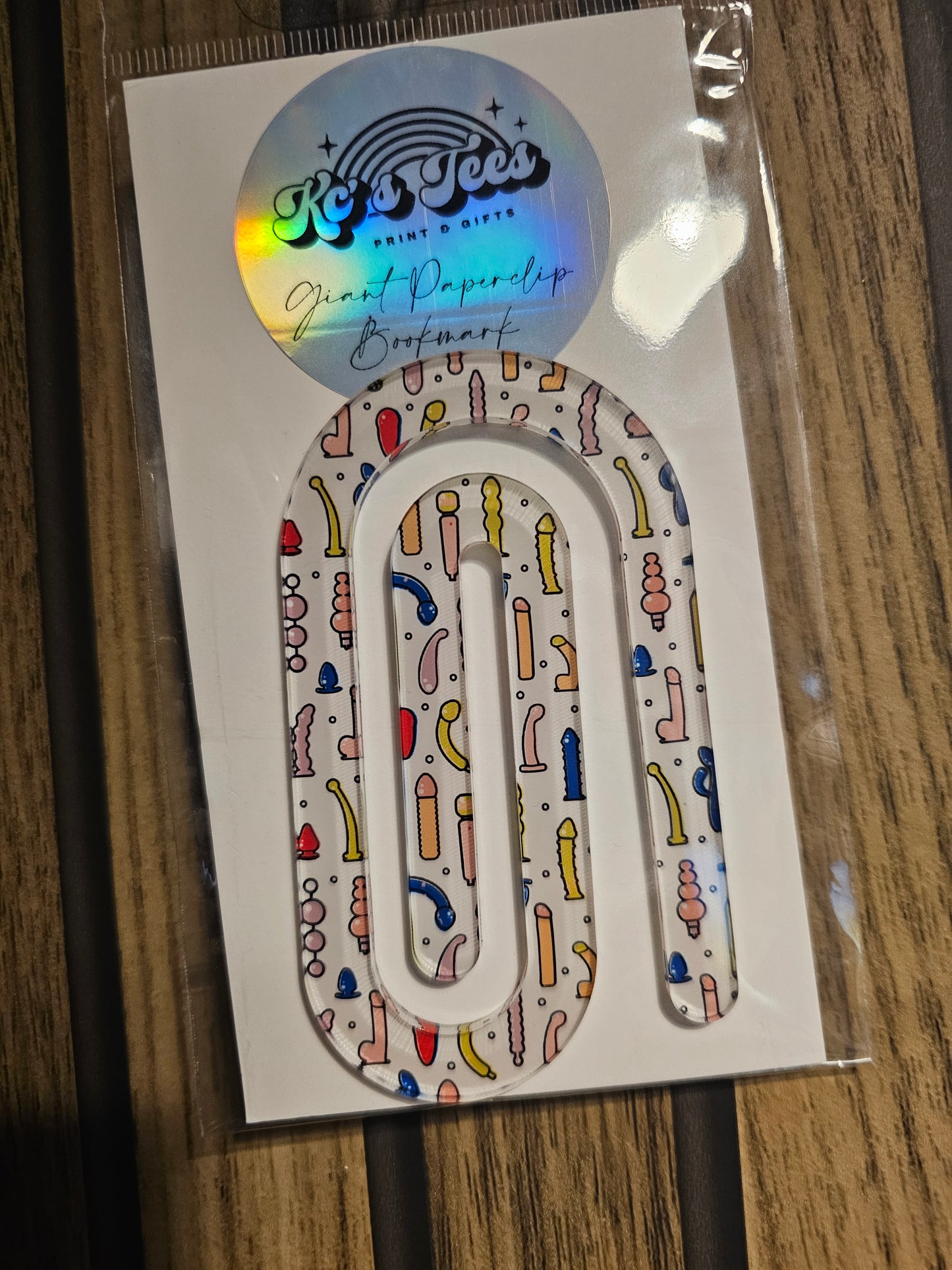 Giant Paperclip Bookmark With Adult Toy Print