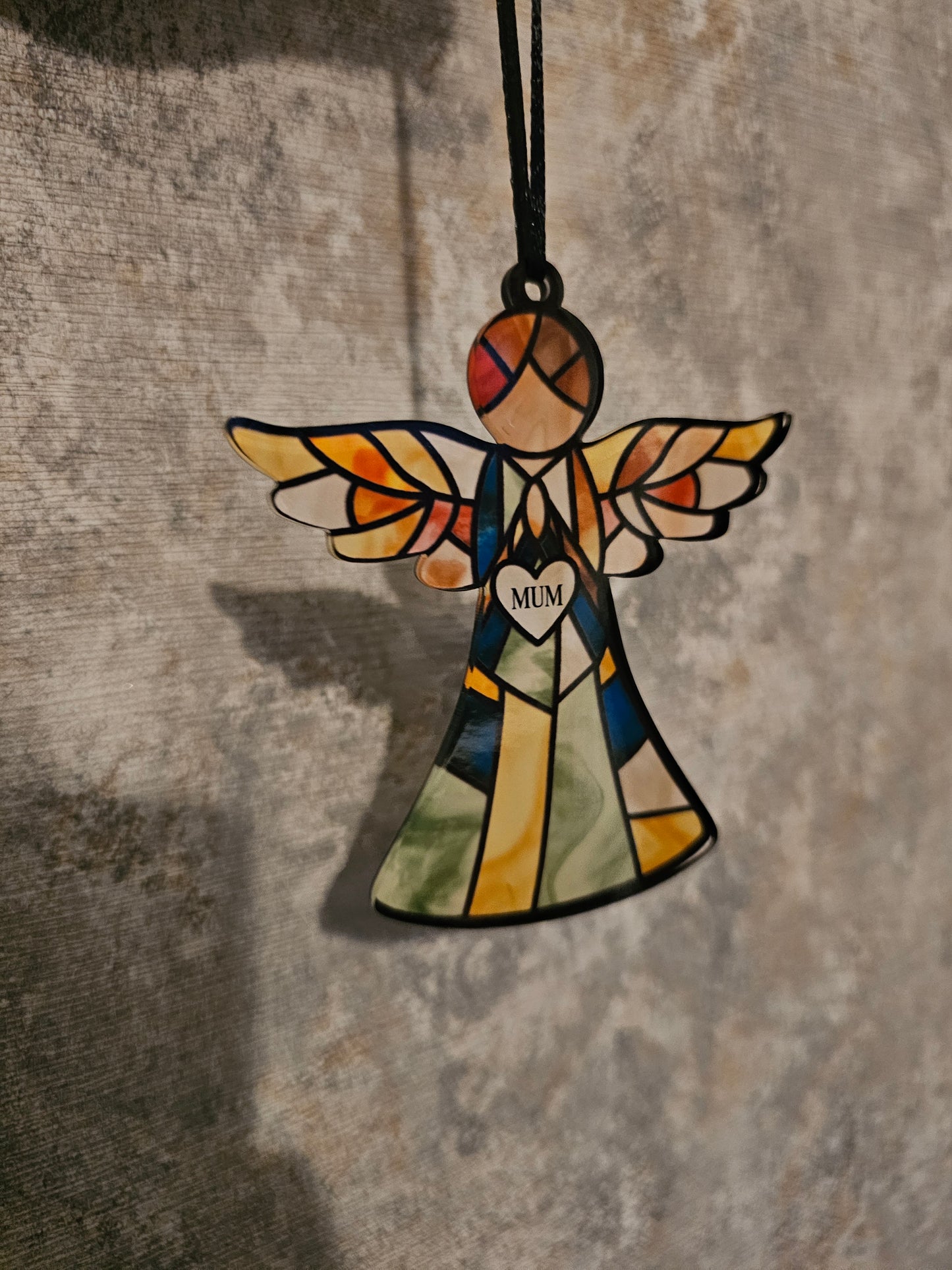 Personalised Angel hanging decoration stained glass style