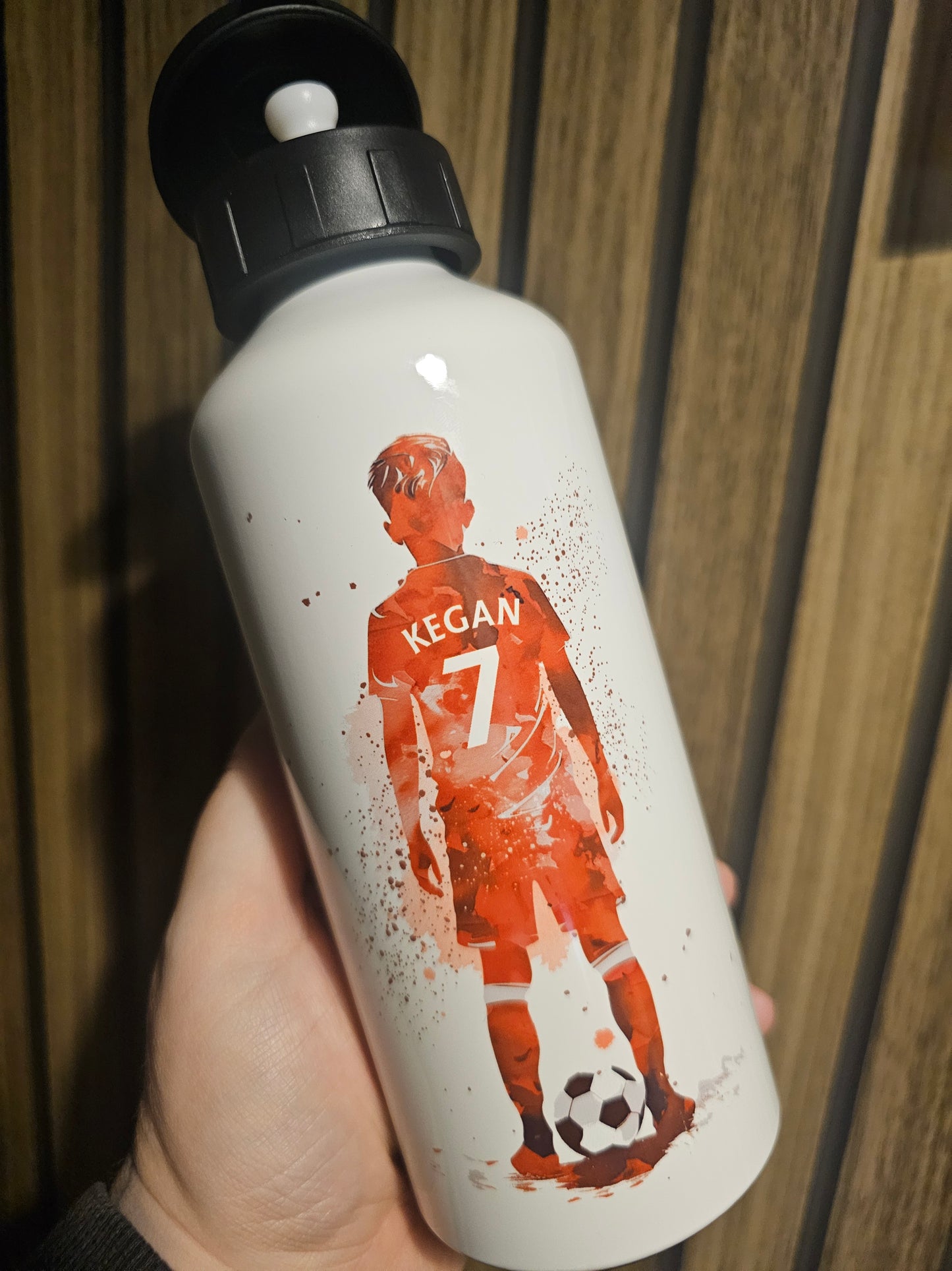Personalised Footballer Drinks Water Bottle