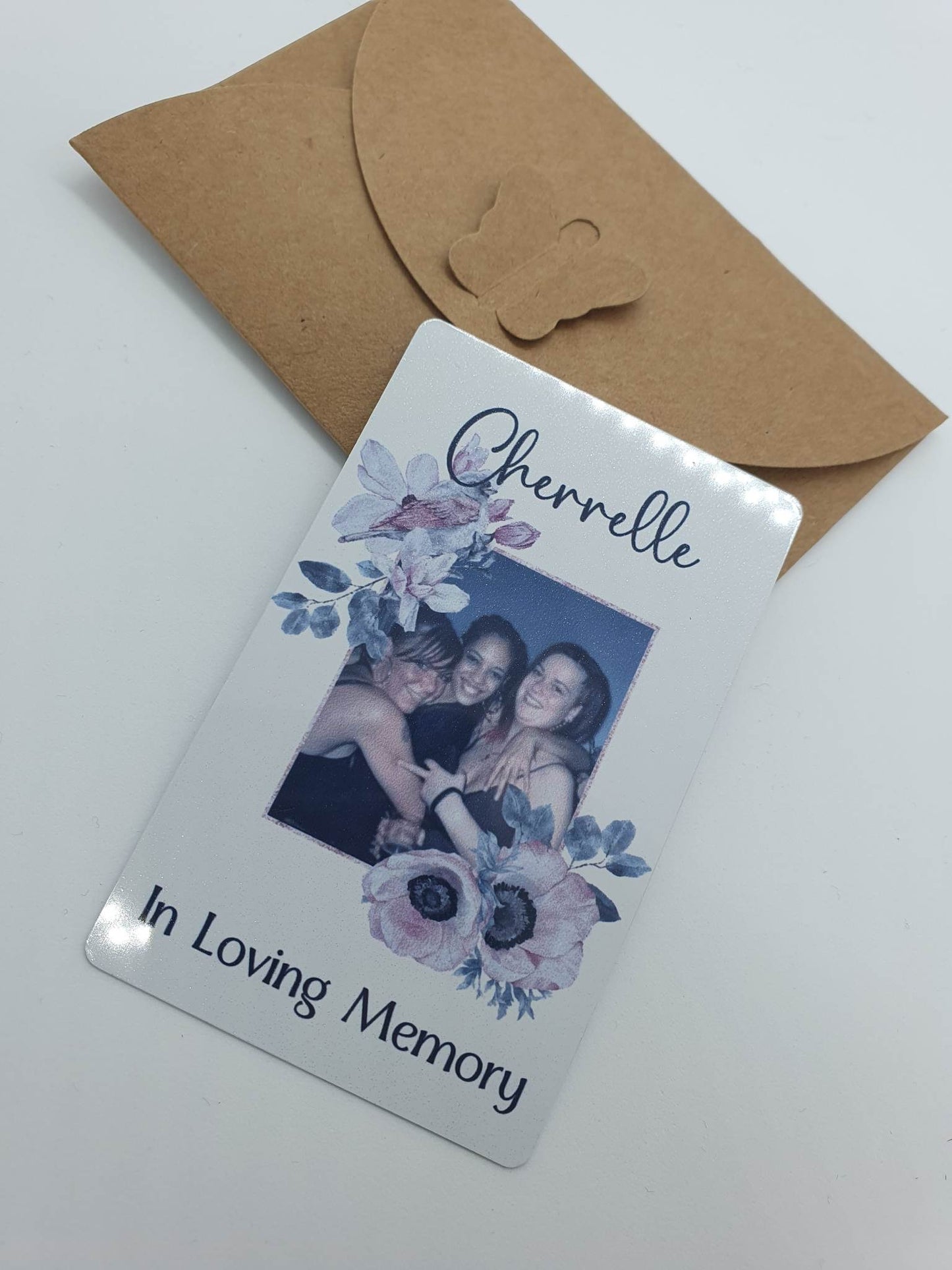 Wallet/Purse Card Printed With Your Photo - In loving memory