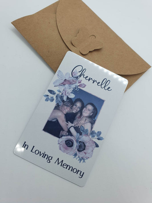 Wallet/Purse Card Printed With Your Photo -  In loving memory