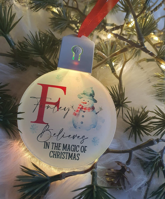 Light up Personalised Christmas Bauble