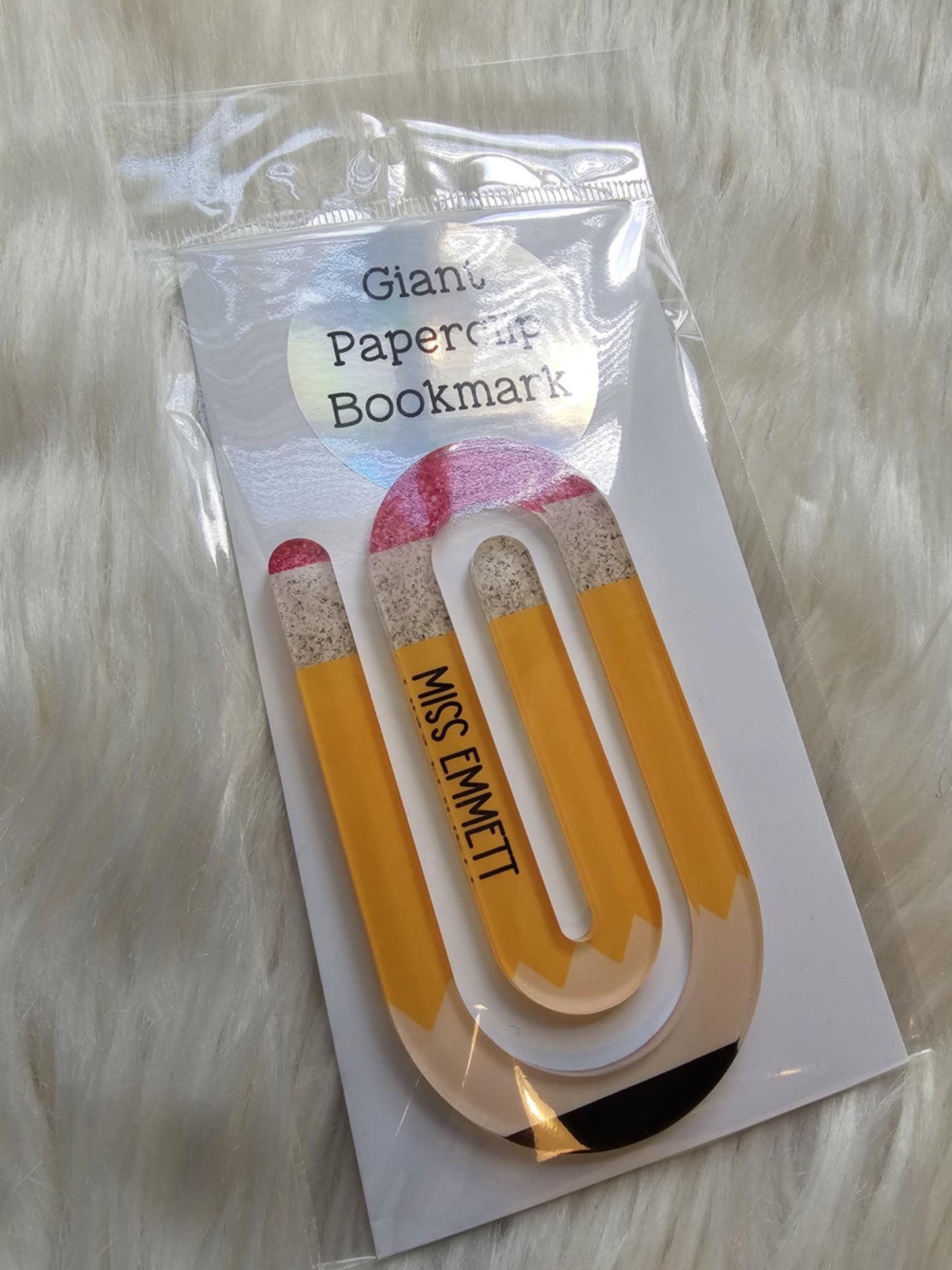 Personalised Teacher Giant Pencil Paperclip Bookmark