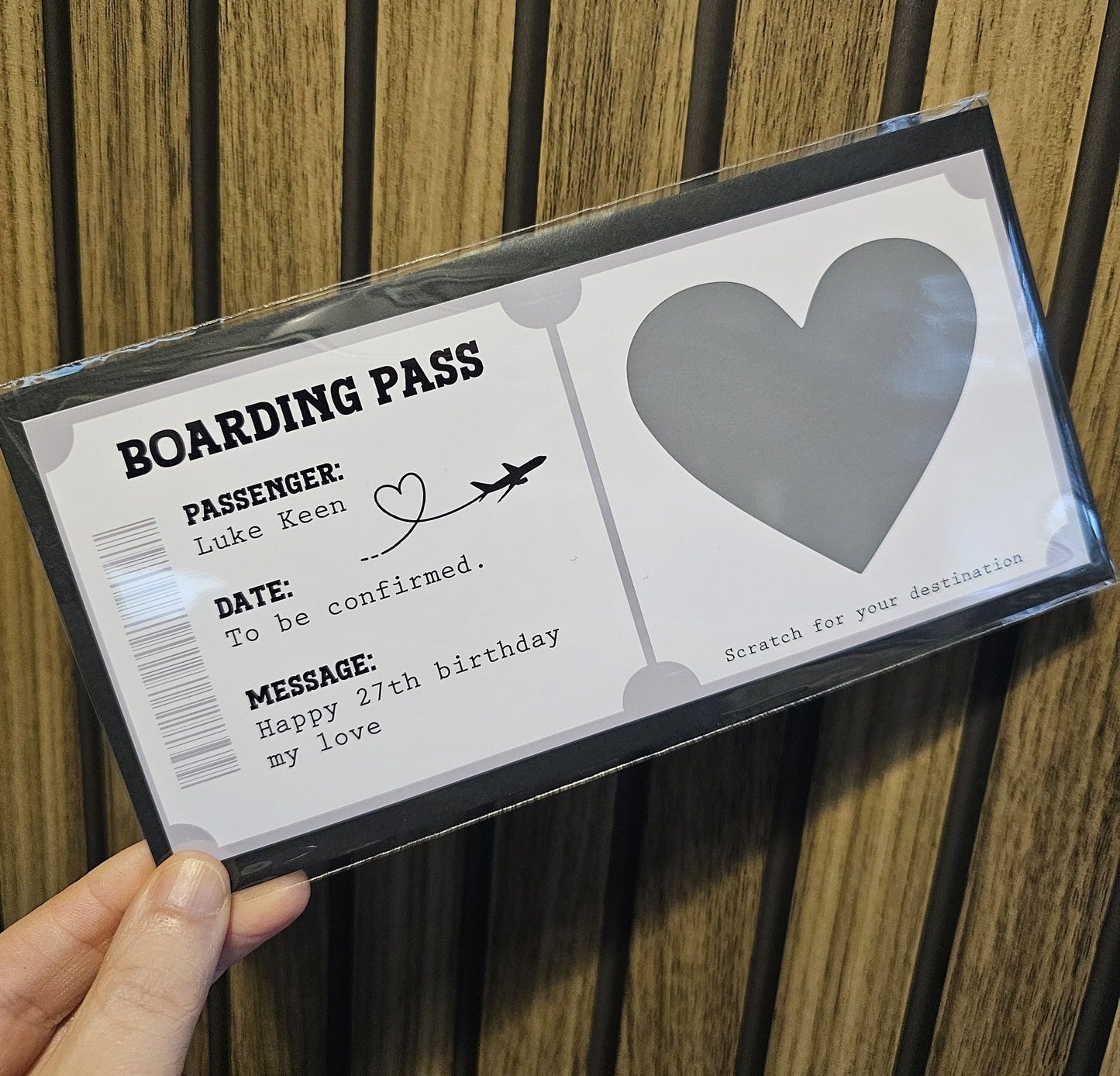 Boarding pass scratch ticket