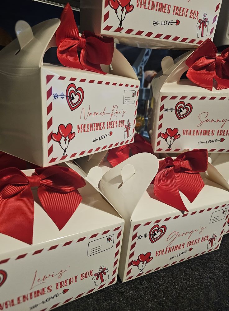 Personalised Valentines Box with red bow