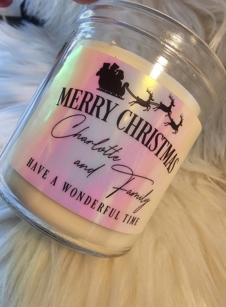 Merry Christmas Personalised Candle