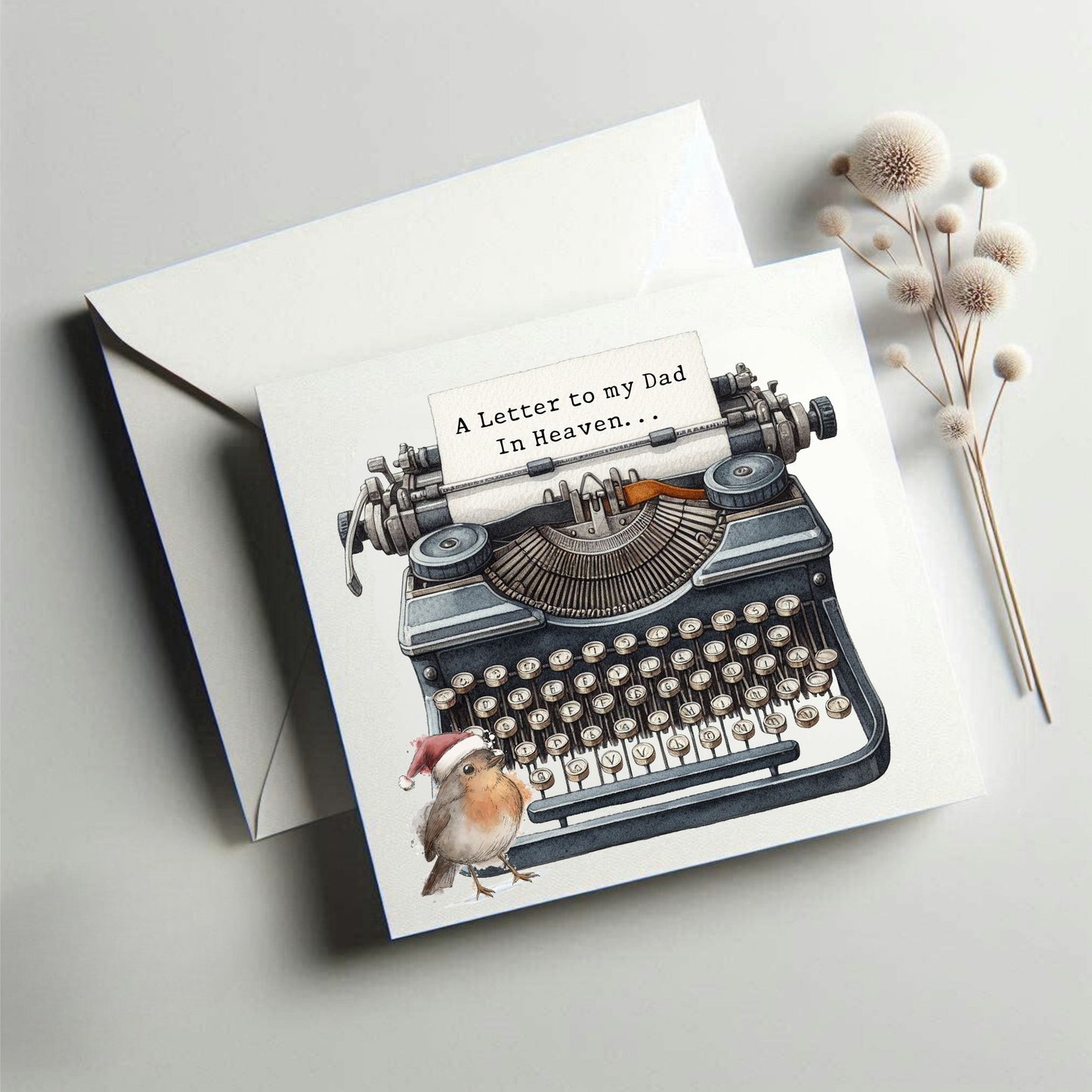 Typewriter Christmas in Heaven Card