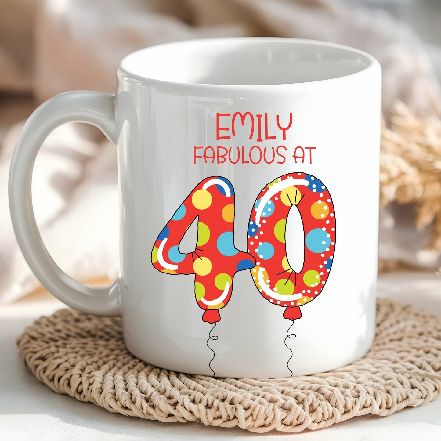 Personalised Birthday balloon number mug