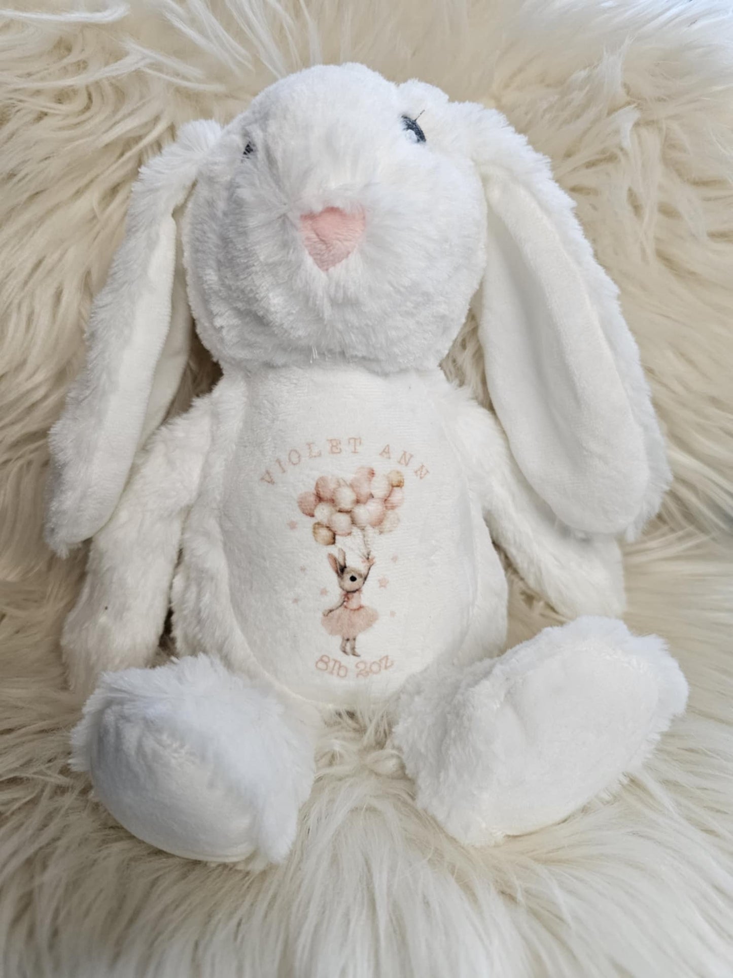 White Bunny with balloon design