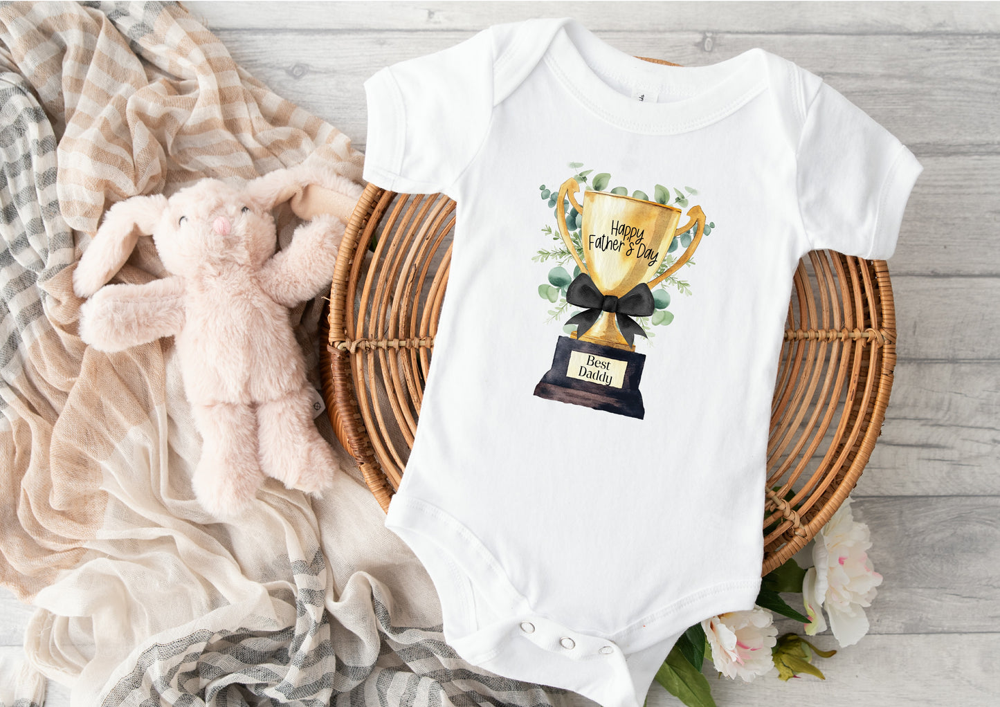 Happy Fathers Day Trophy Babygrow
