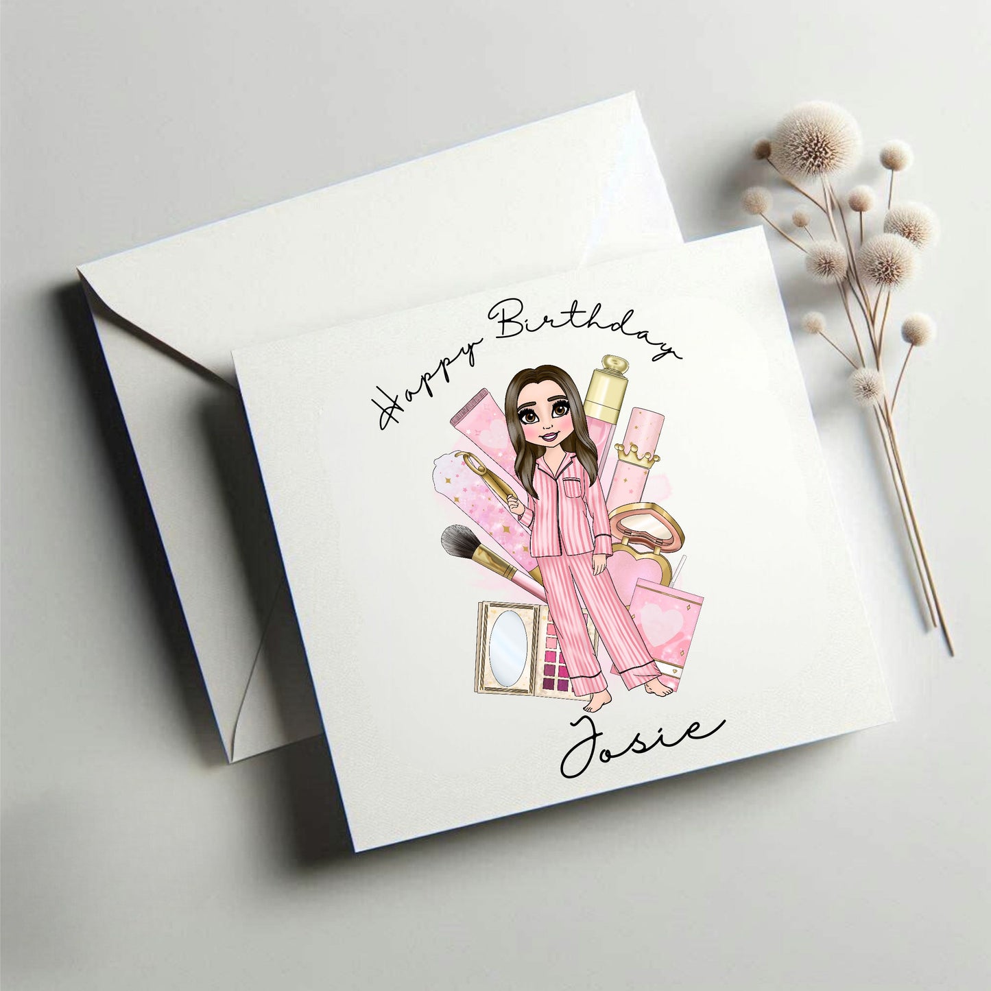 Make up girl Greetings Card