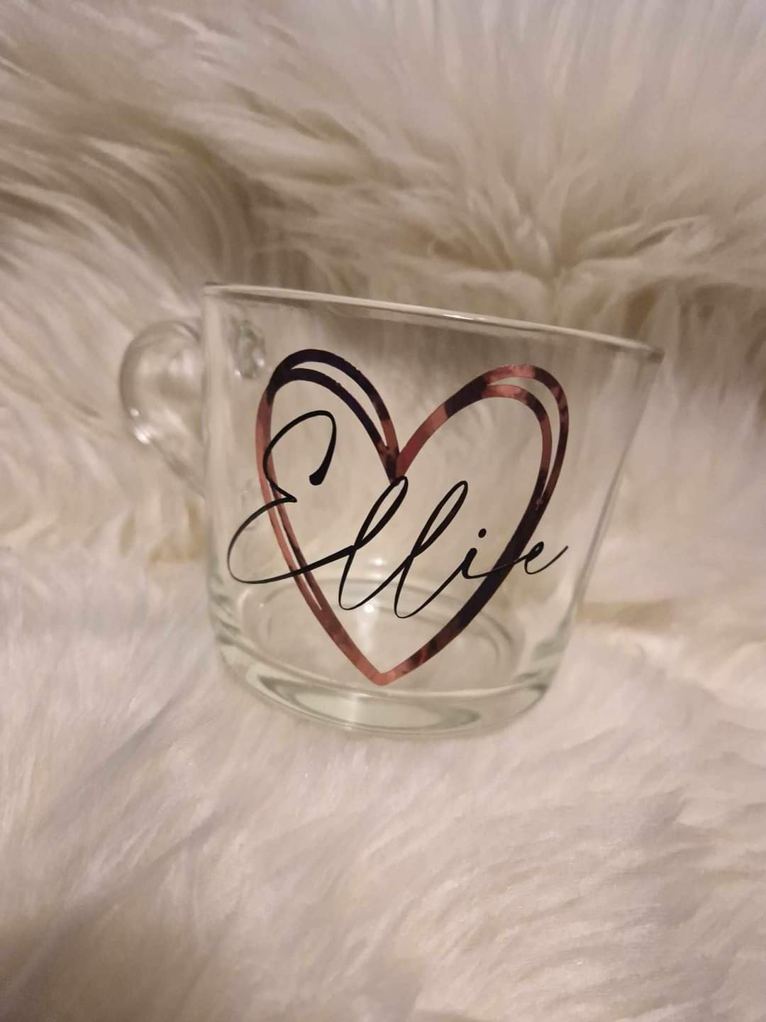 Personalised Glass Heart Mug