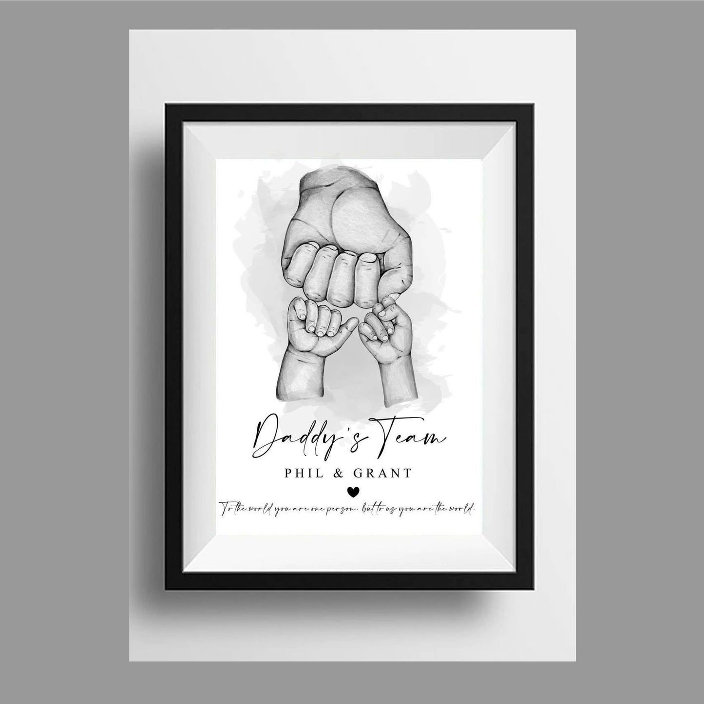 Fathers Day Dad/Hands Personalised Print or Frame
