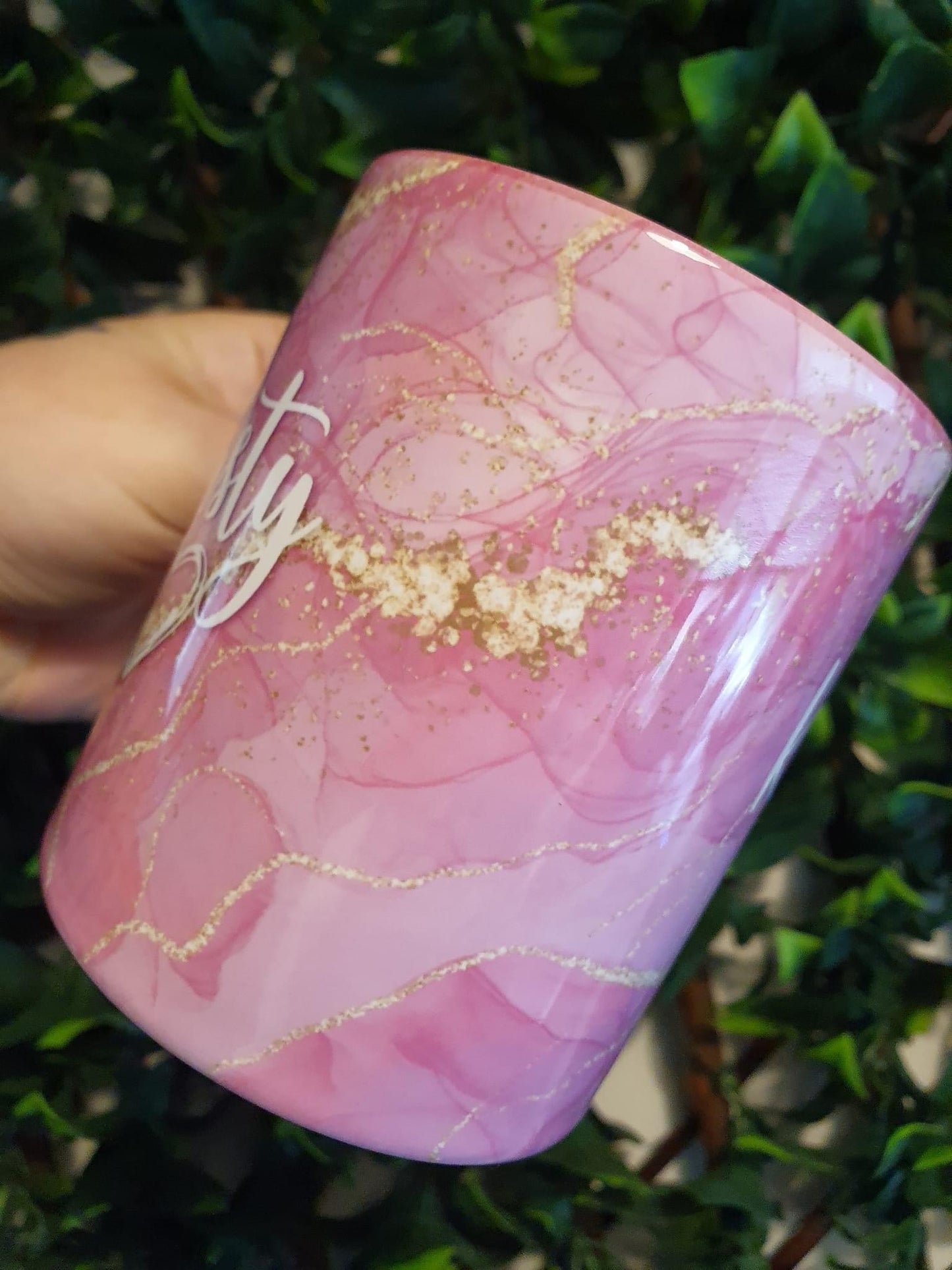 Pink Marble Style Personalised Mug