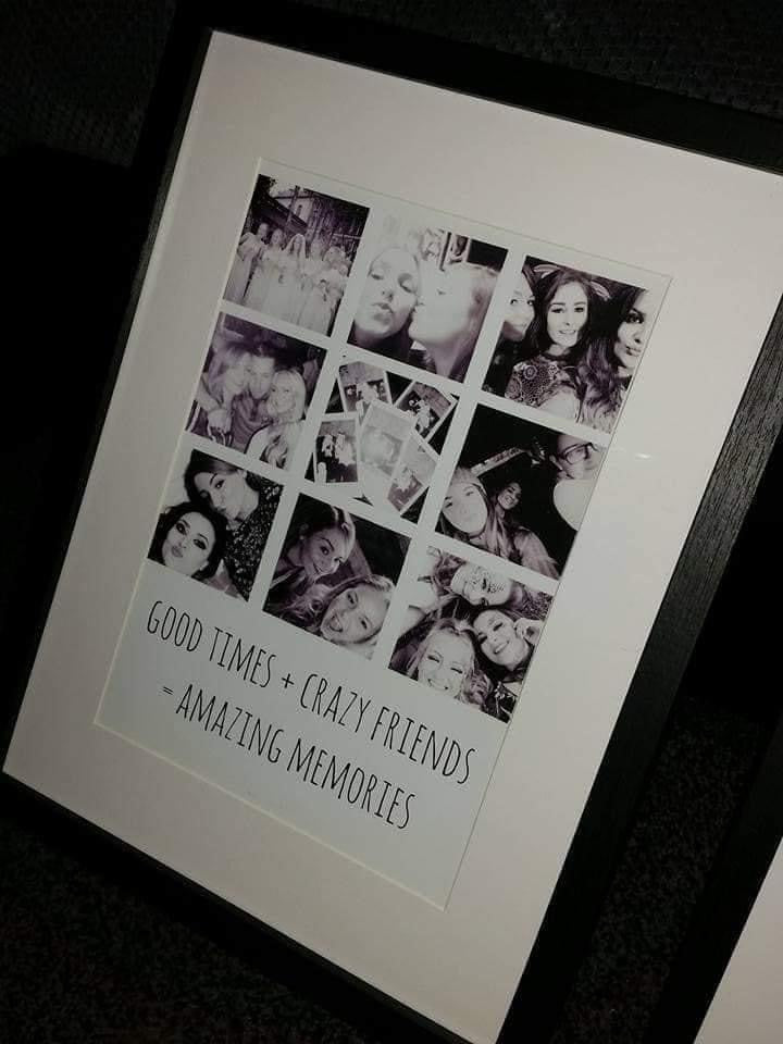 Nine square photo frame design - Crazy Friends