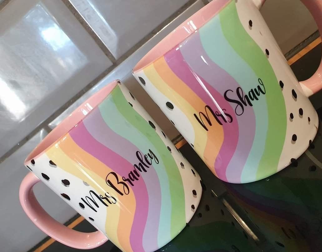 Rainbow Dotty Mug Personalised
