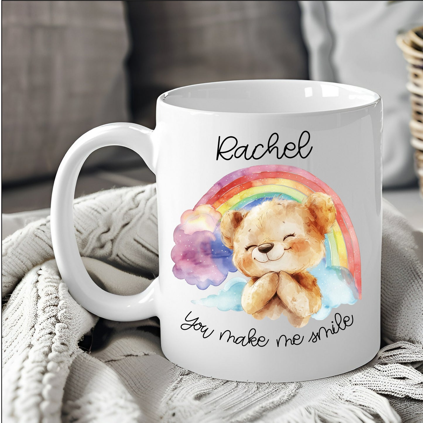 You make me smile Bear mug personalised