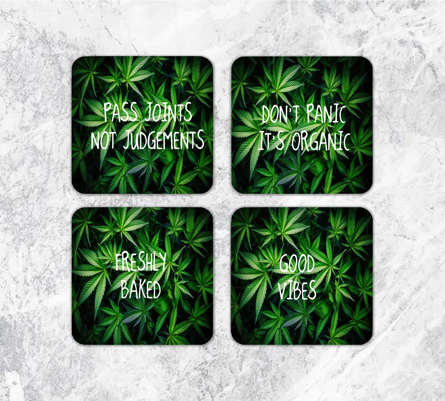 Set of four Cannabis Weed Coasters