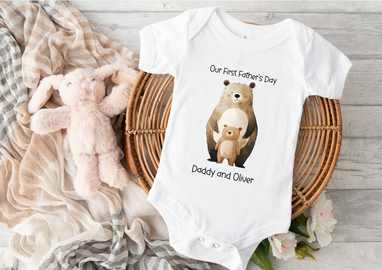 Happy Fathers Day Bears Babygrow