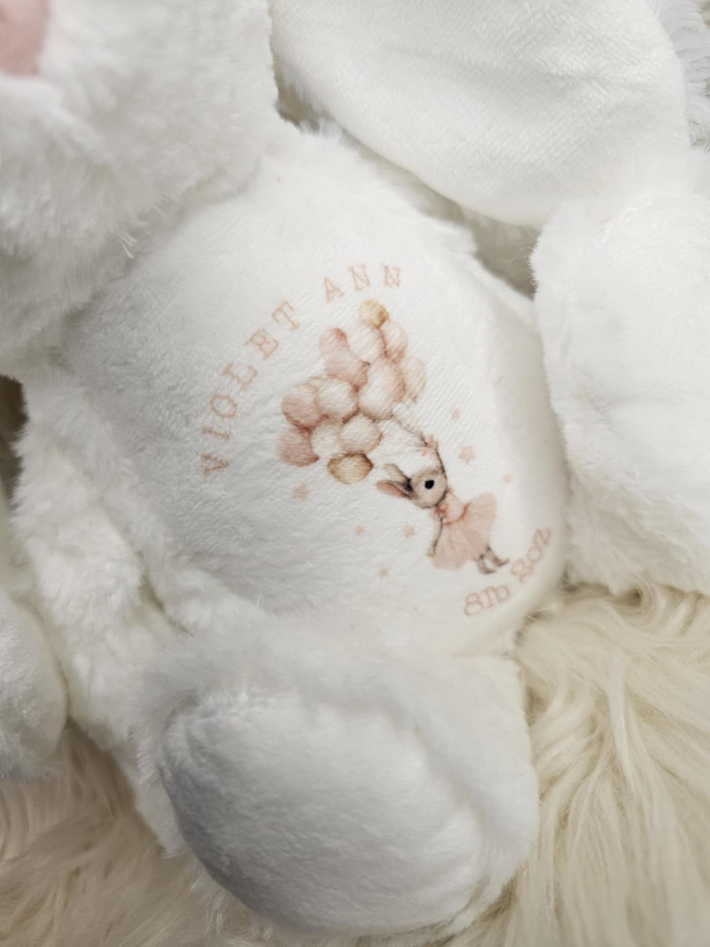 White Bunny with balloon design