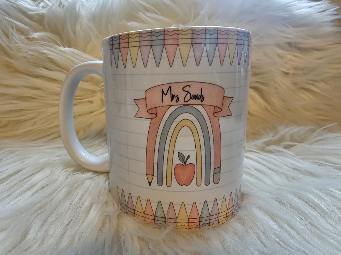 Personalised Teacher Rainbow Pencil mug