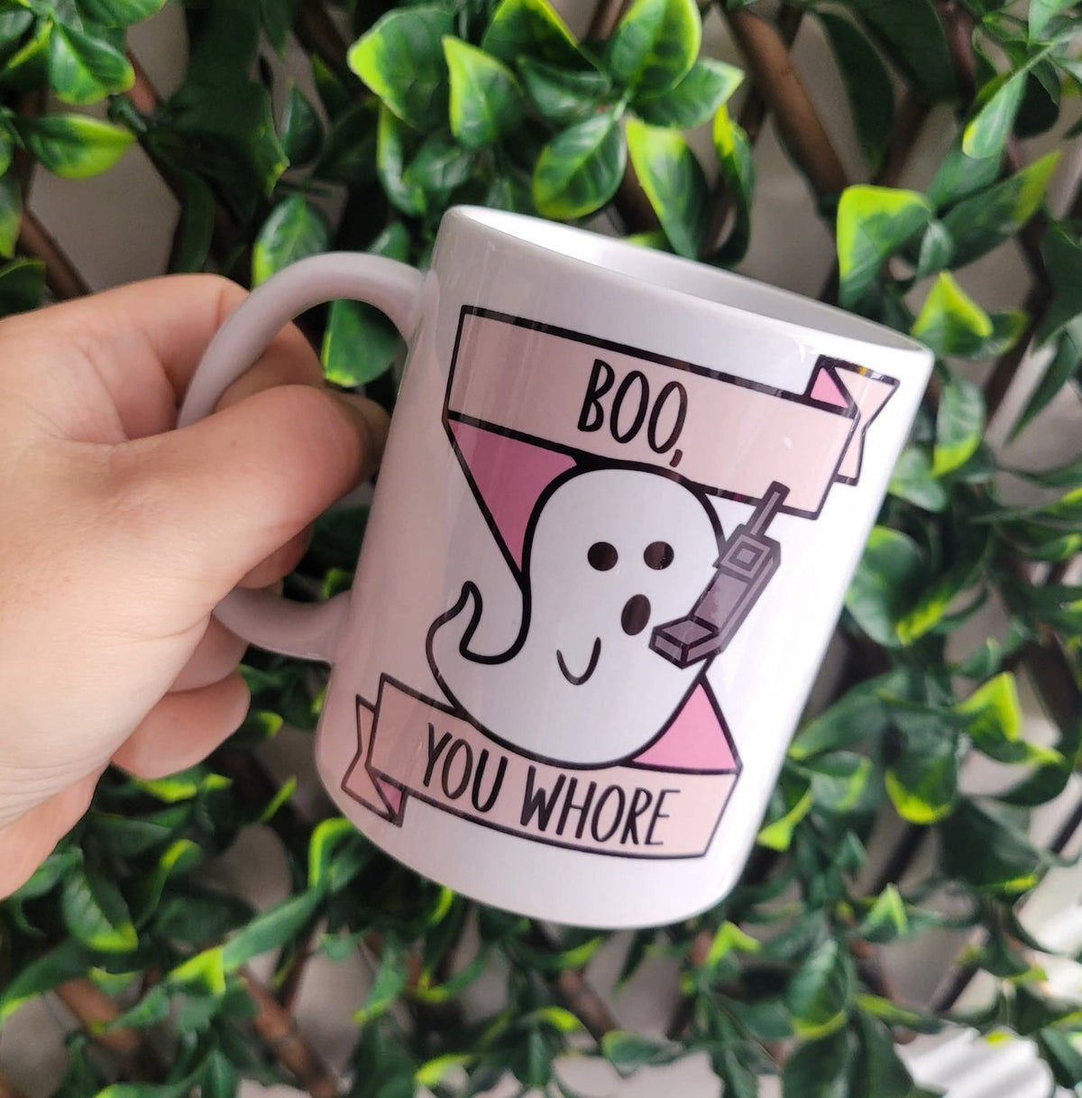 Boo, You Whore novelty mug