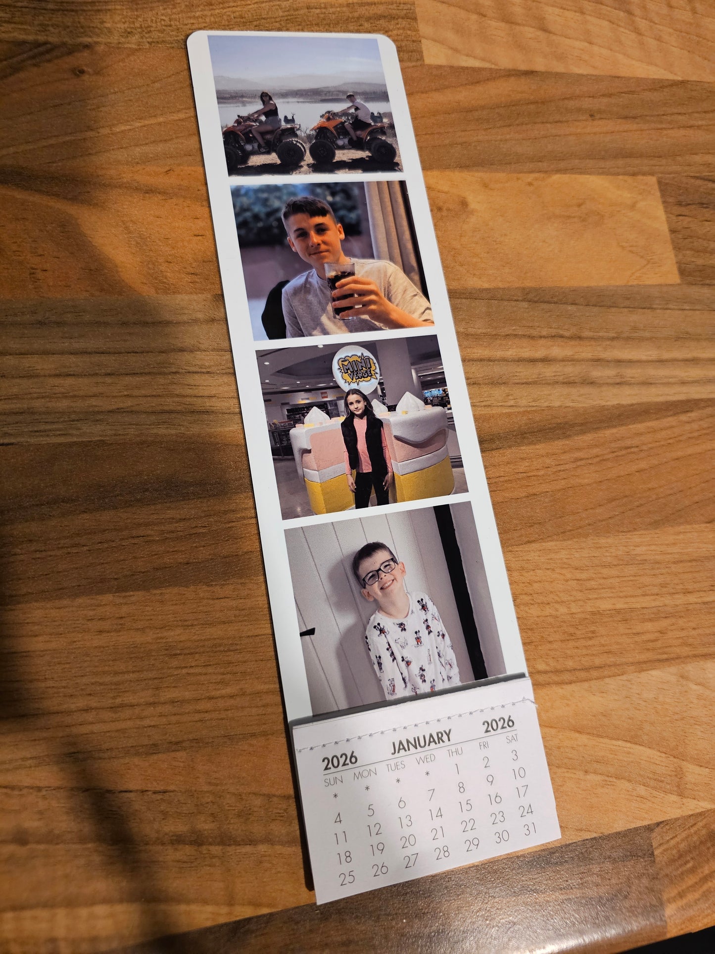 Large Personalised Photo Fridge Magnet with calendar
