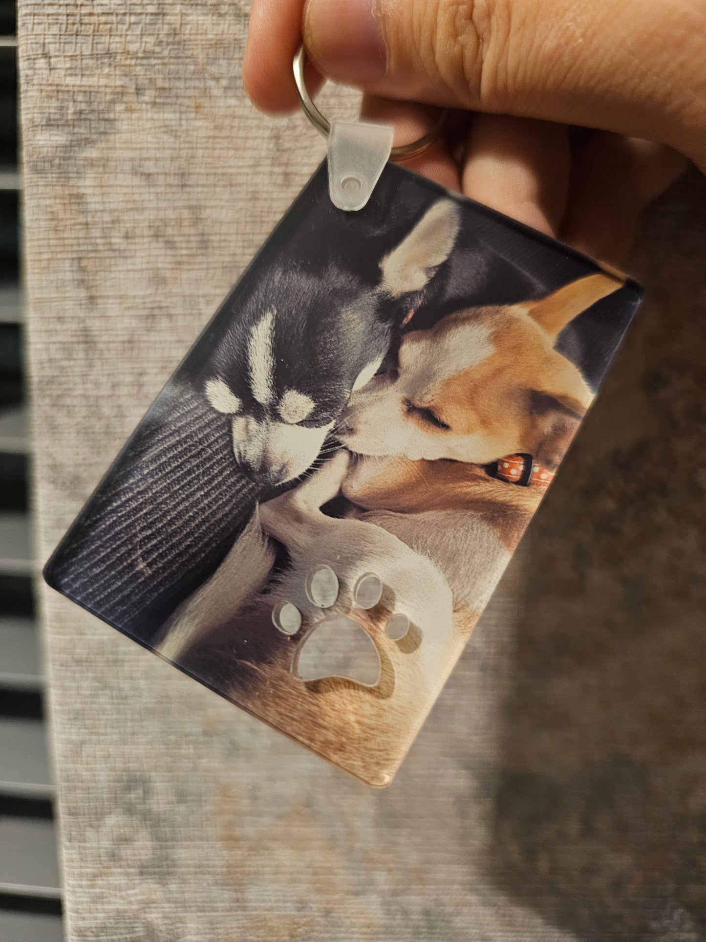 Dog or cat personalised photo keyring