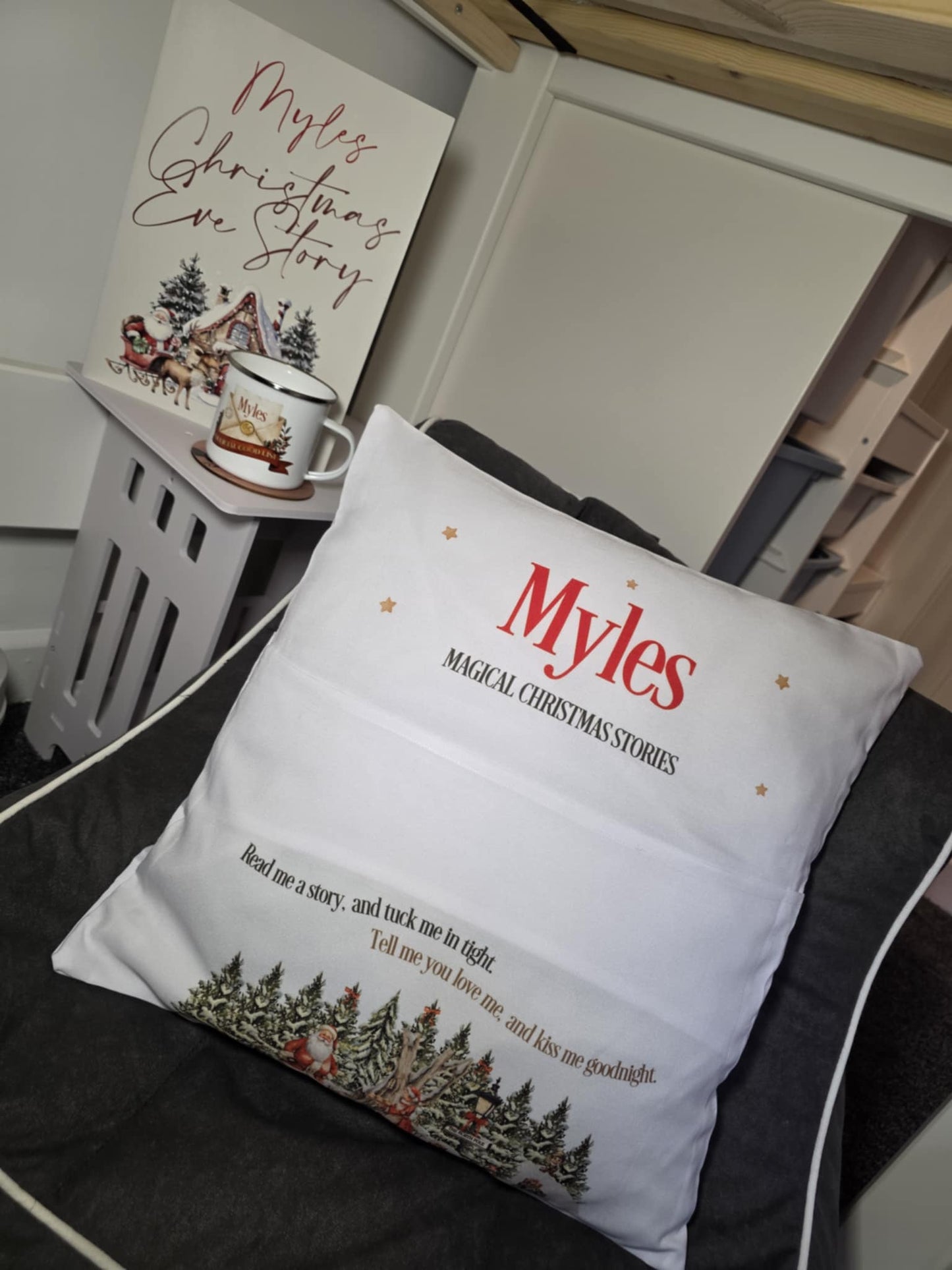 Christmas story book cushion
