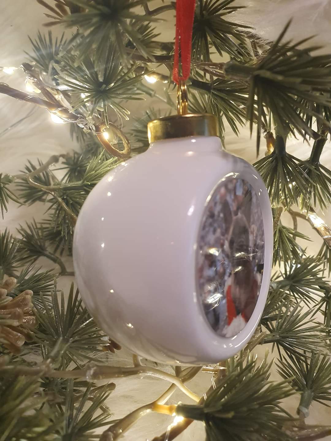 Ceramic Bauble Printed With Your Photo.