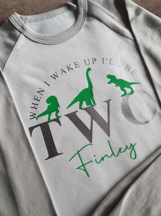 Kids Dinosaur Personalised Age Pyjamas