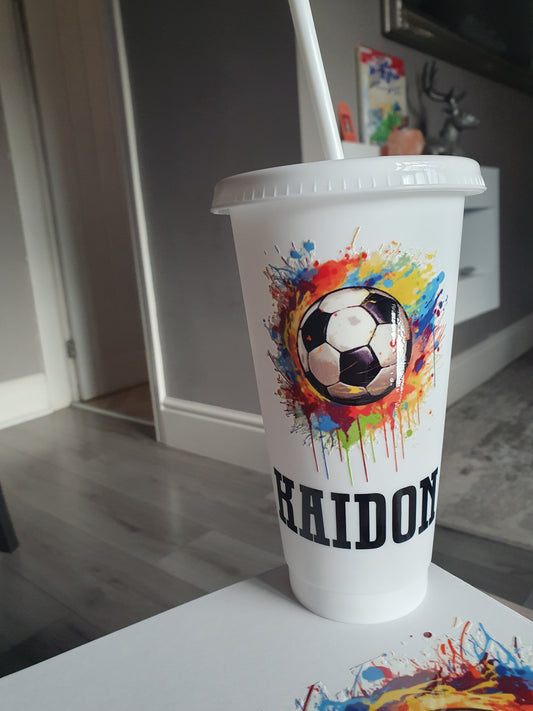 Personalised Football Cold Cup.