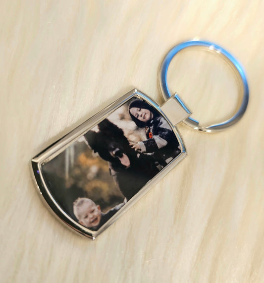 Tag Shape Photo Keyring