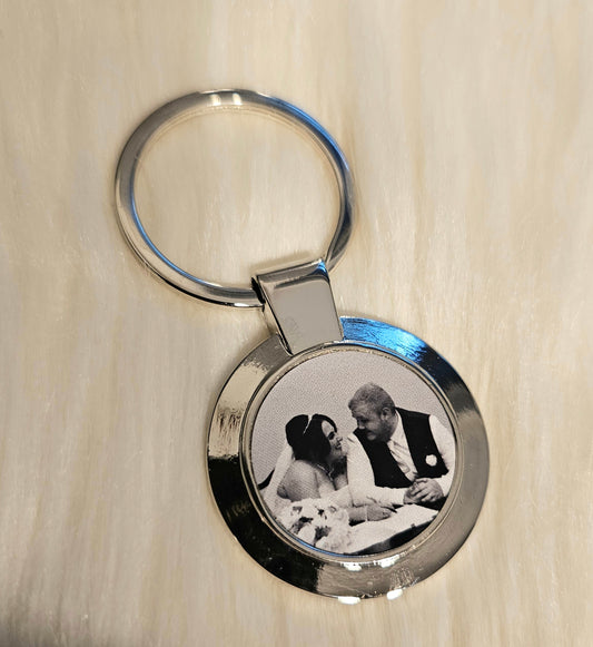 Circular Shape Photo Keyring