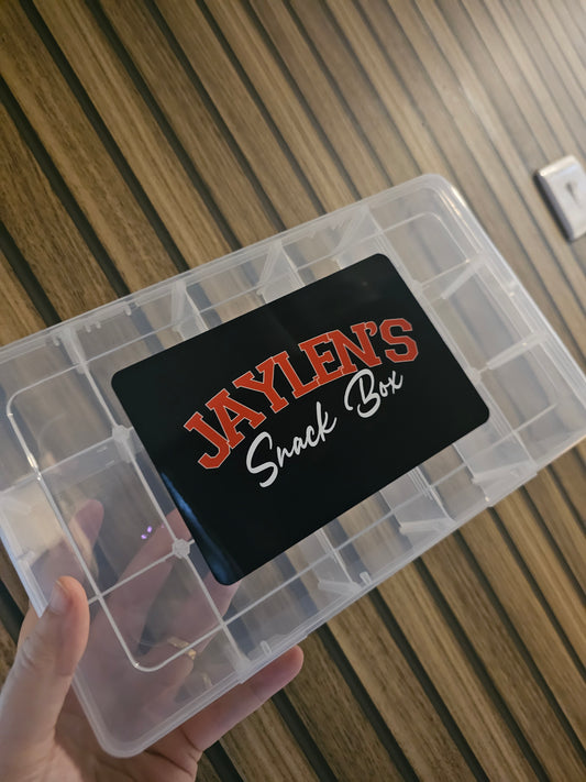 Personalised Multi Section Snack Box Sports Design