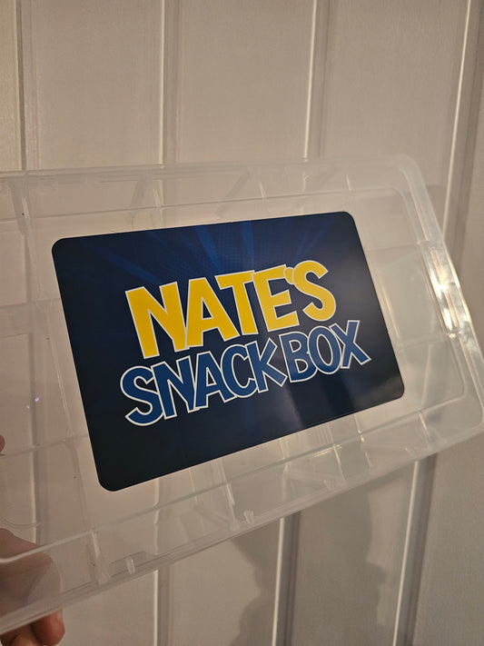 Personalised Multi Section Snack Box Blue Design