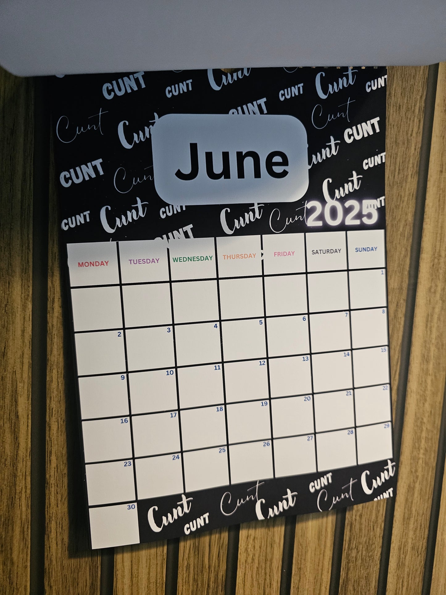 Cunt Swear Calendar 2025