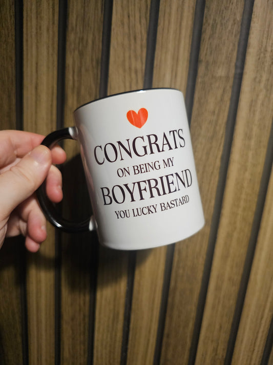 Congrats on being my boyfriend mug