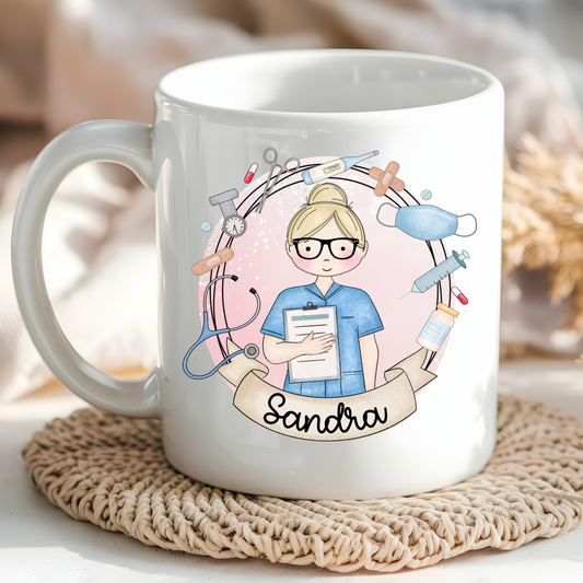 Female Nurse Personalised Mug