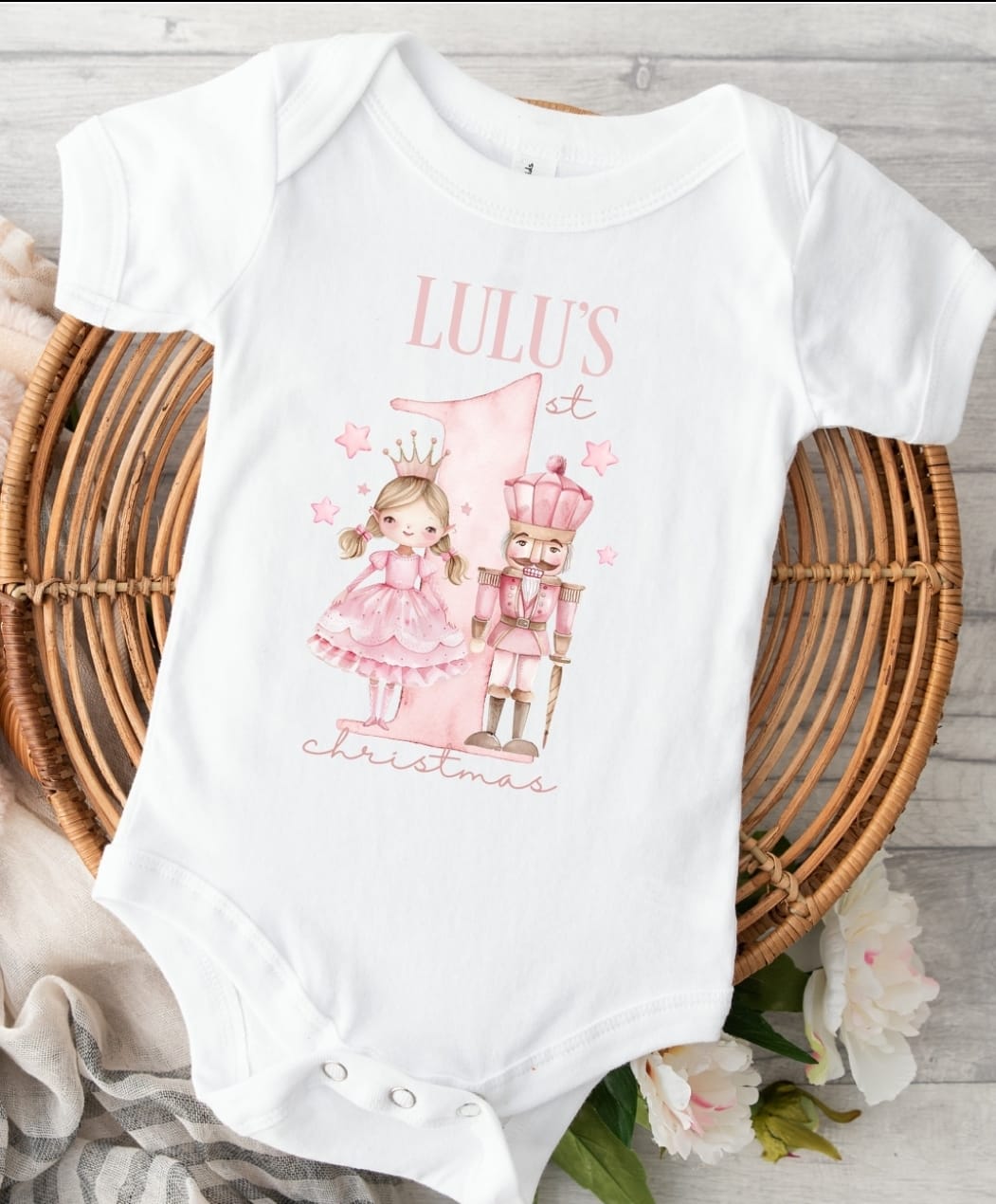 Baby's first Christmas Personalised Baby Grow