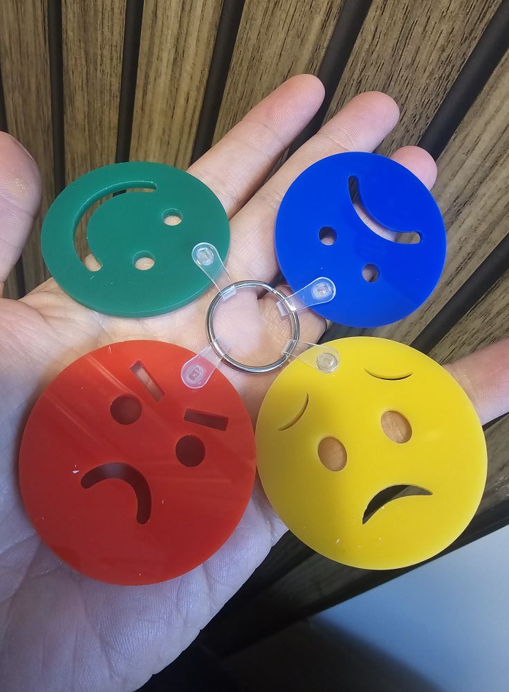 Emotion Acrylic Keyrings for Autism / Non Verbal Children