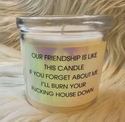 Friendship burn your house down Candle