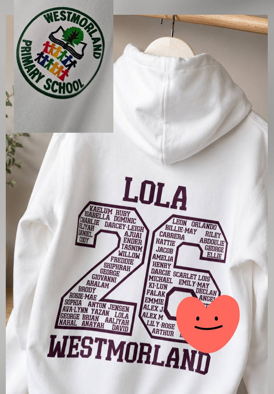 Westmorland Leavers Hoodie (with names)