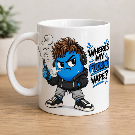 The Mood Crew - Where's My Fucking Vape Blue Mug