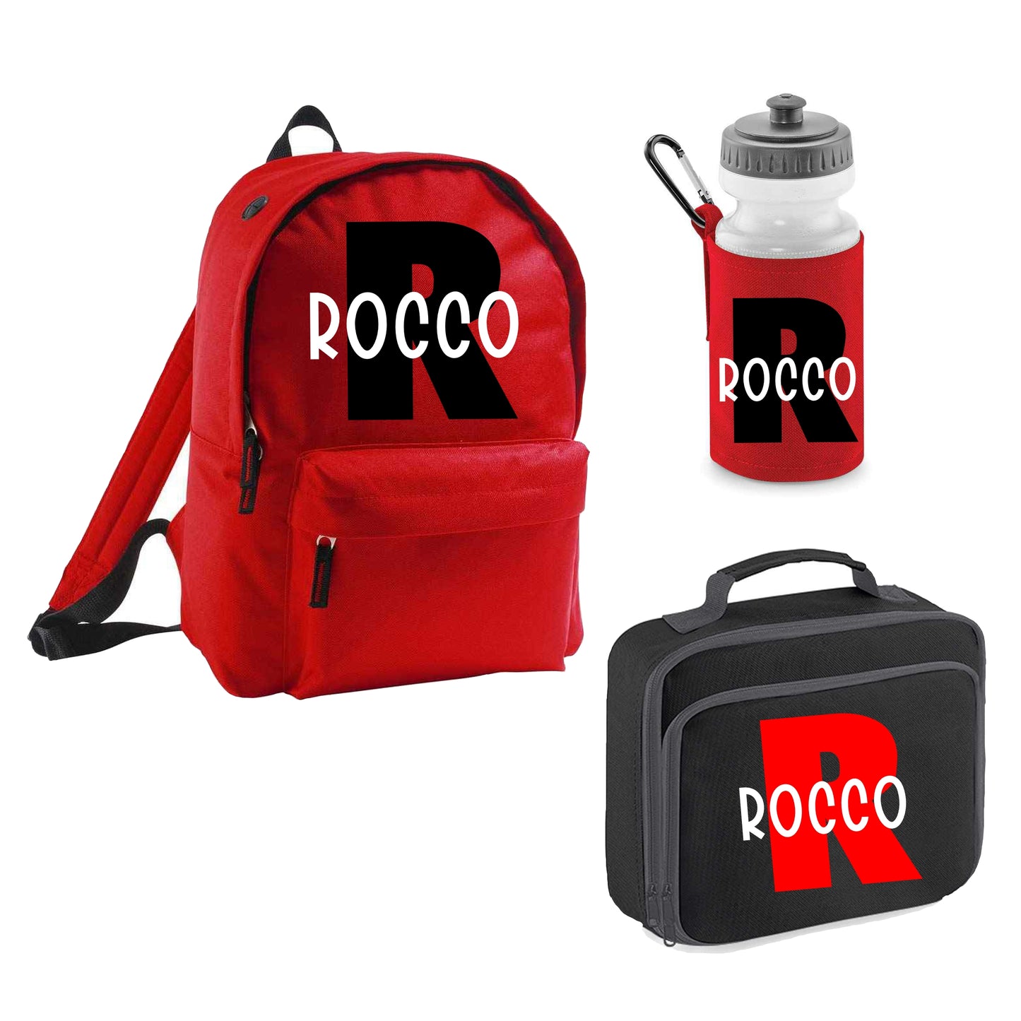 Personalised Initial School Bags - Red