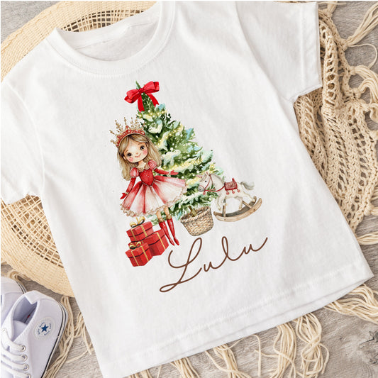 Personalised Sugar Fairy kids Christmas tshirt