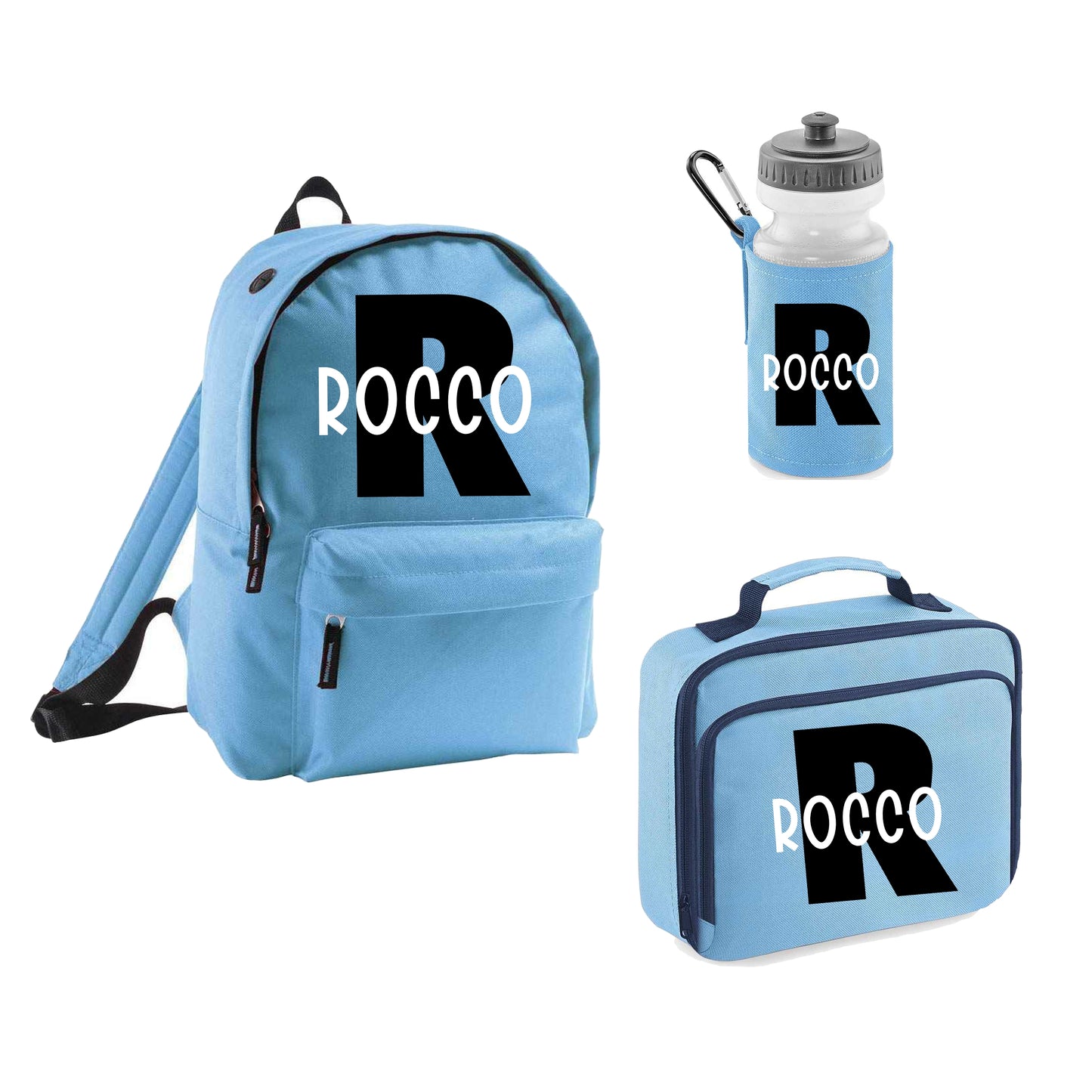 Personalised Initial School Bags - Blue